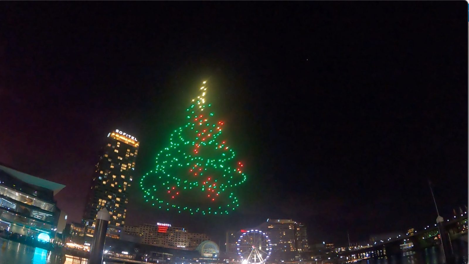 Enjoy the Christmas Drone Light Show at Blackbird Cafe Cockle Bay