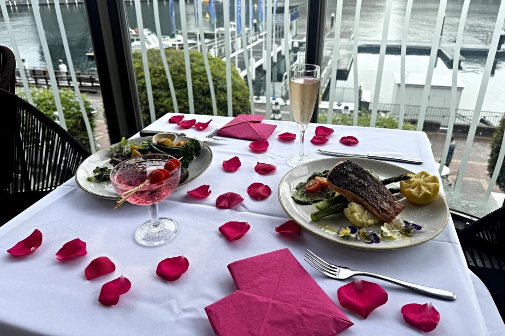 Waterfront views for a romantic Blackbird Cafe Valentines Day dinner at