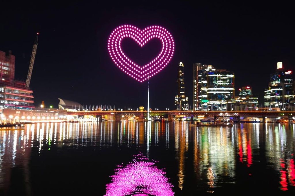 Blackbird Cafe has best views of the spectacular Darling Harbour Drone Show