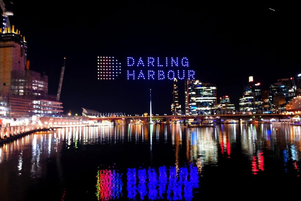 Blackbird Cafe has best views of the spectacular Darling Harbour Drone Show